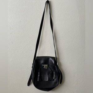 Dr. Martens Black Leather TASSEL KIEV SADDLE BAG Crossbody Shoulder Bag